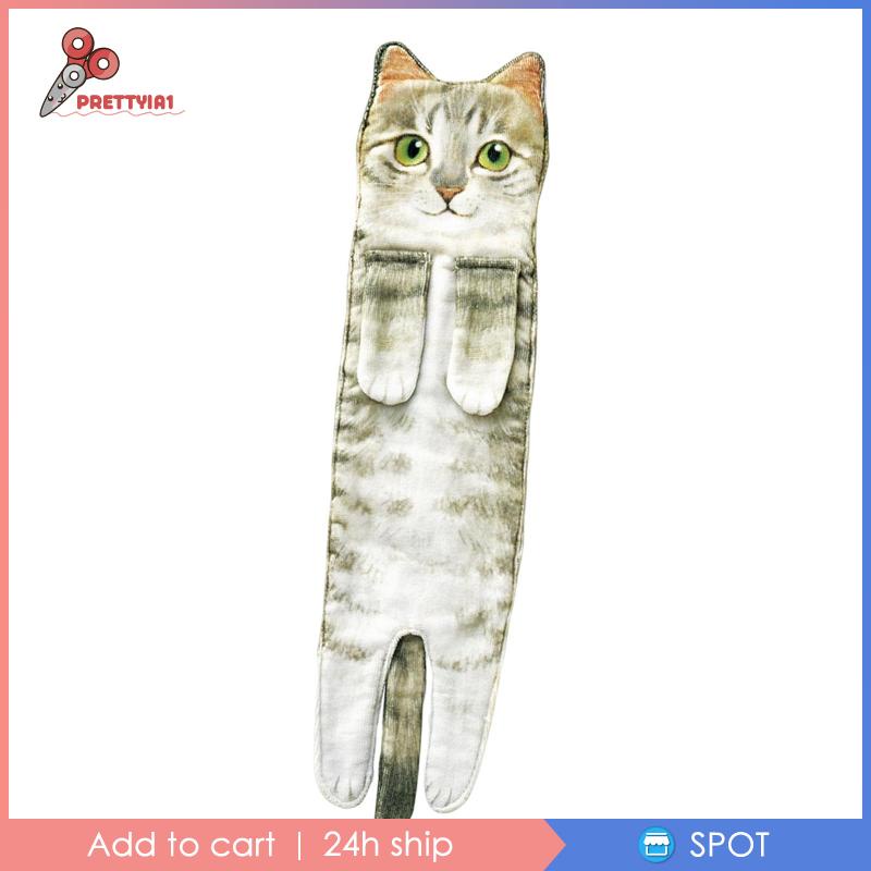 Khăn Lau Tay Mềm Mại Thấm Hút Tốt In Hình Mèo Dễ Thương