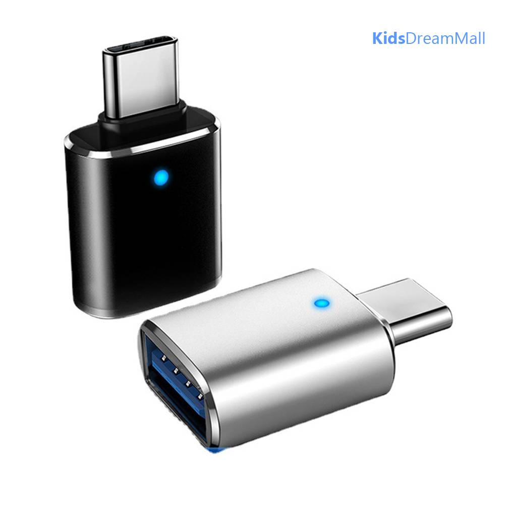 Bộ Chuyển Đổi Sạc Nhanh Type-C Sang USB OTG 3A Có Đèn LED Báo Hiệu