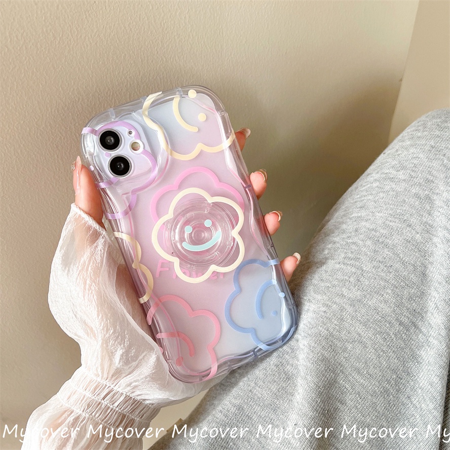 Ốp Điện Thoại Silicon Mềm Hình Hoa Và Cầu Vồng Cho iPhone 11 13 12 14 Pro Max X XR Xs Max 6 7 8 Plus