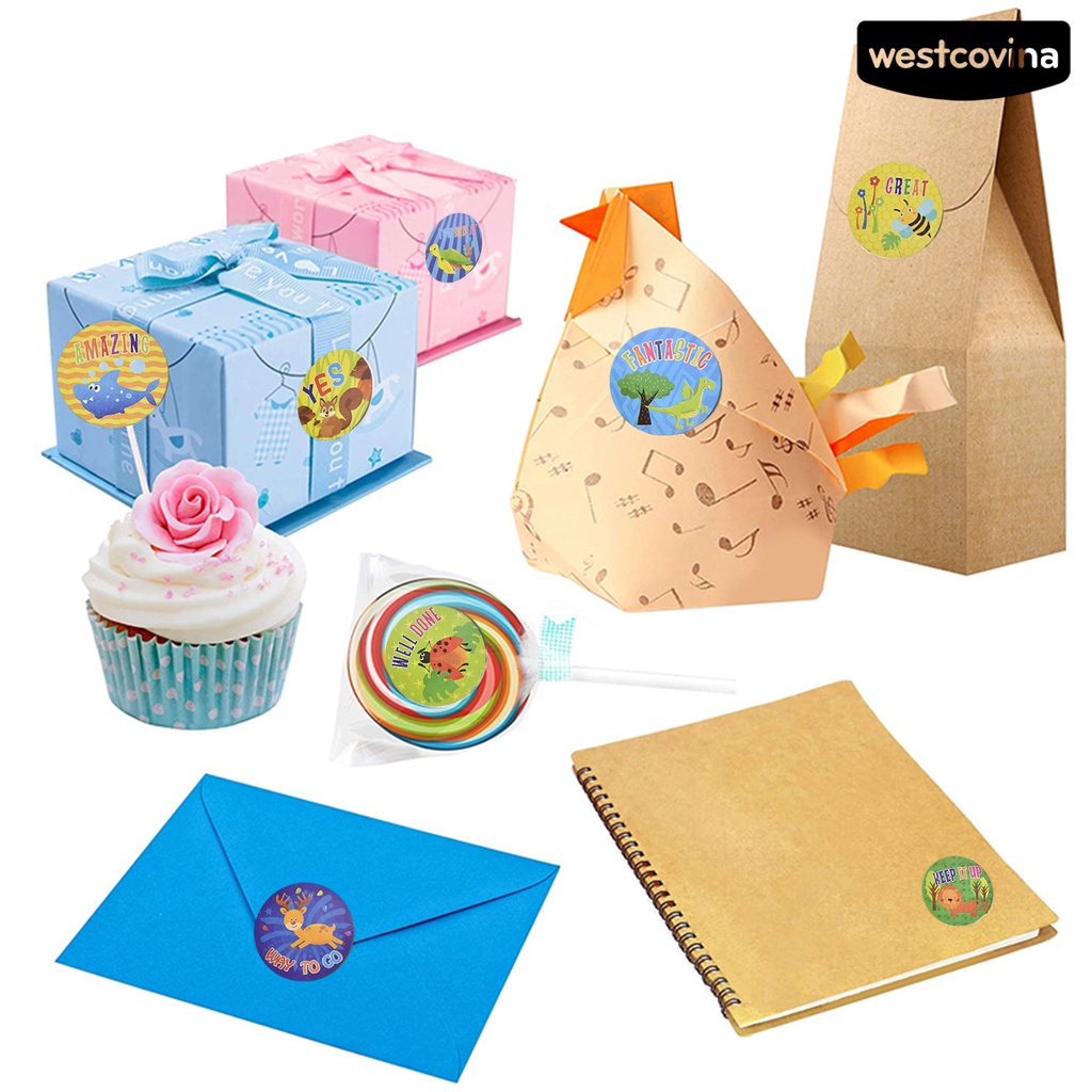 [WSTN]✎1 Cuộn Miếng Dán Hình Động Vật Hoạt Hình Tự Dính Trang Trí Đa Ứng Dụng