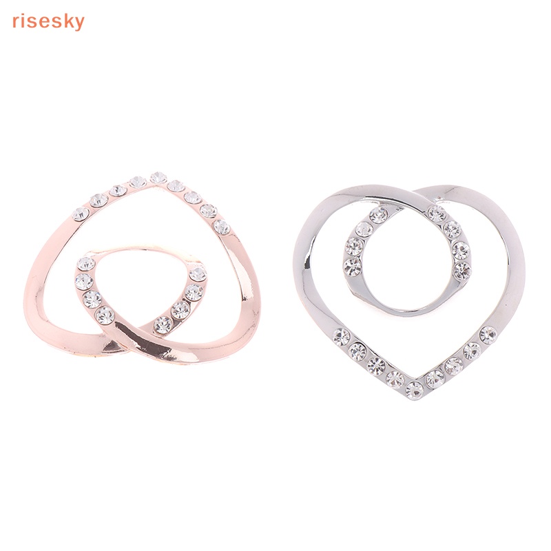 [risesky] Khóa Cài Góc Khăn Choàng Hình Trái Tim Thanh Lịch