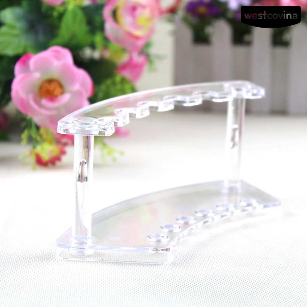 [WSTN]✎Giá Đỡ Bút / Cọ Trang Điểm 6 Vị Trí Trong Suốt Đa Năng Ổn Định