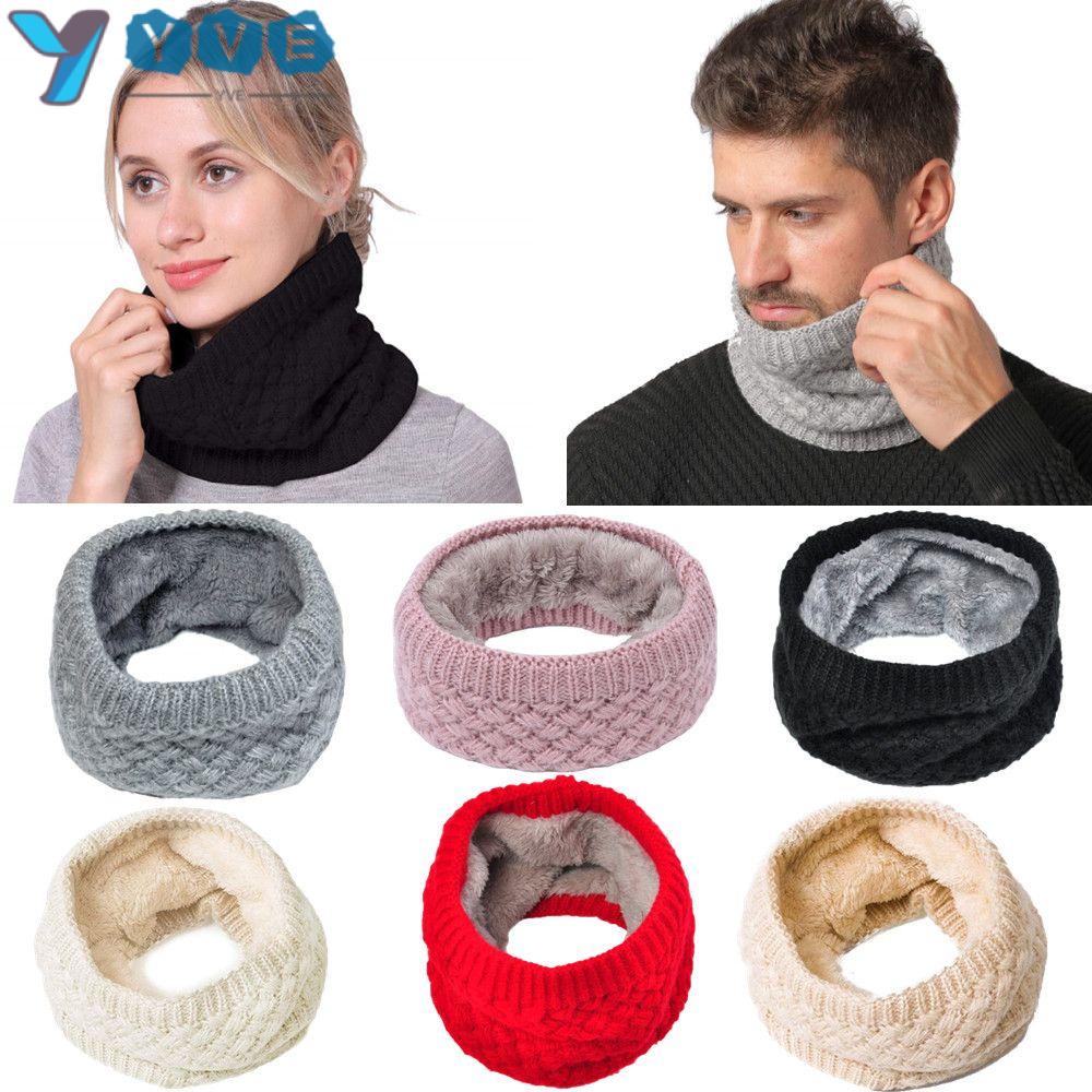 YVE Khăn Choàng Cổ Dệt Kim Mềm Mại Màu Trơn Giữ Ấm Mùa Thu Đông