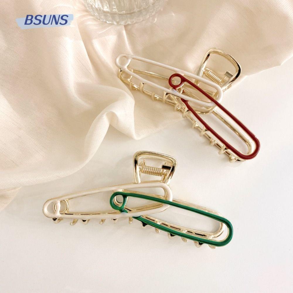 BSUNS Kẹp Tóc Hình Răng Cá Mập Bằng Kim Loại Cho Nữ