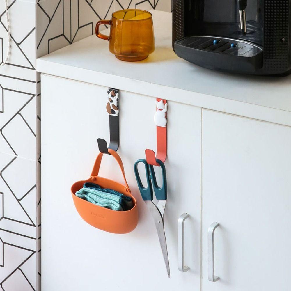 TAYLOR1 Móc Treo Đồ Hình Mèo Bằng Thép Không Gỉ Tiện Dụng Cho Nhà Bếp / Phòng Tắm
