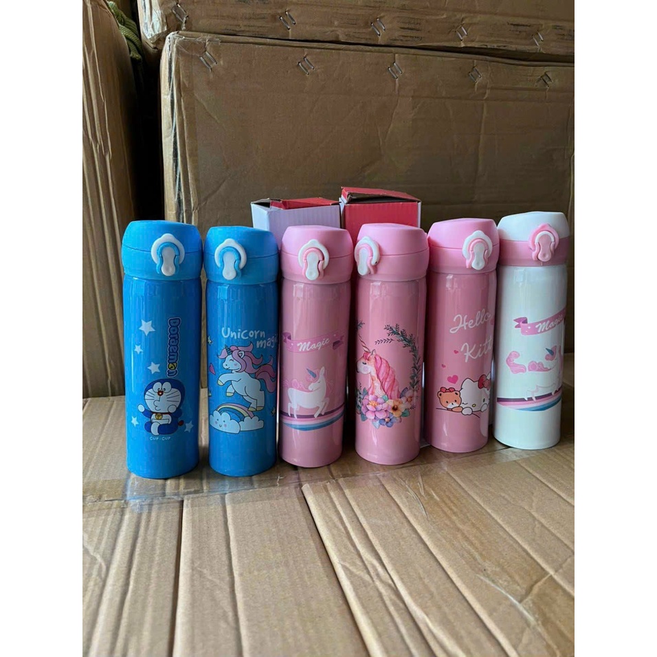 Bình Giữ Nhiệt Hello Kitty, Doremon, Ngựa Siêu Dễ Thương Chất Liệu Inox 304