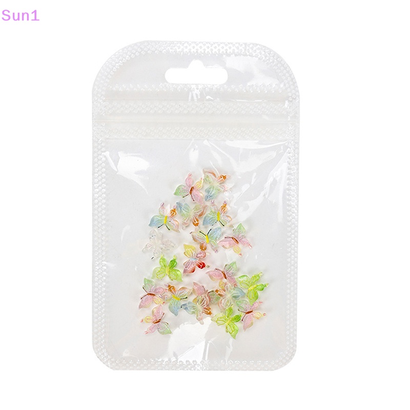 Set 20 Phụ Kiện Trang Trí Móng Tay Hình Bướm 3D DIY Độc Đáo