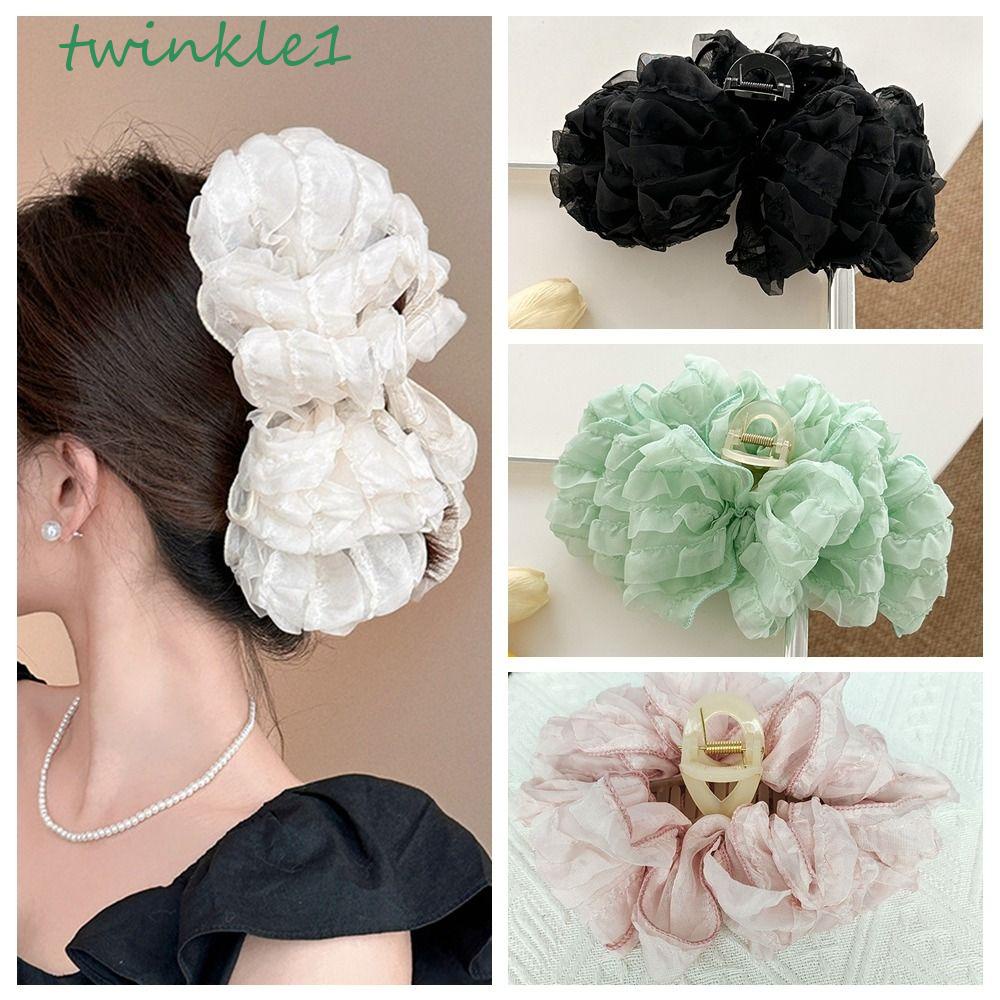 TWINKLE Kẹp Tóc Càng Cua Nhiều Lớp Bằng Acrylic Hình Cá Mập