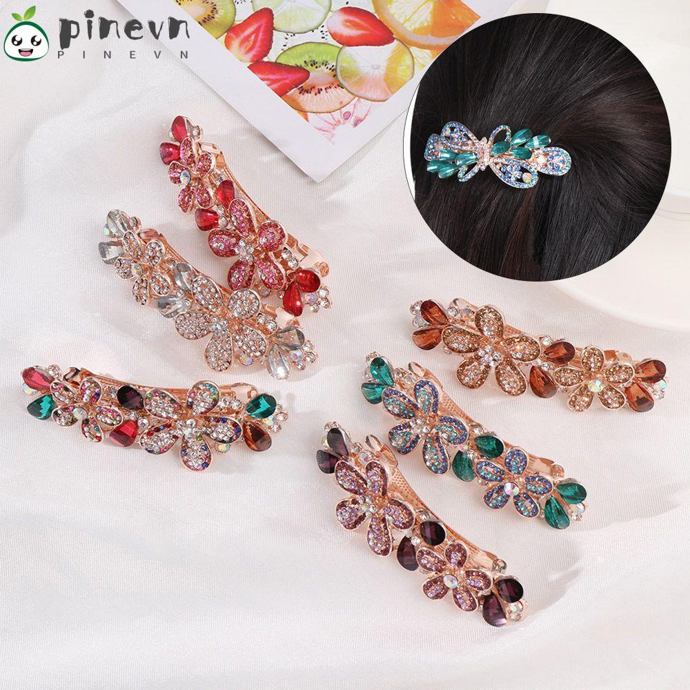 PINEVN Kẹp TóC HìNh Hoa ĐíNh Kim Cương Giả Dễ Thương Cho Nữ