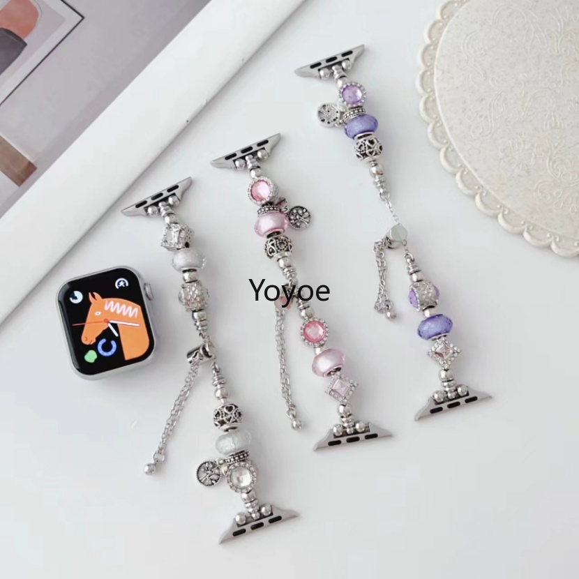Dây Đeo Tay Chuỗi Hạt 49mm 45mm 44mm 42mm 40mm 38mm 41mm Chuyên Dụng Cho Apple Watch SE Series Ultra 8 7 6 5 4 3 2