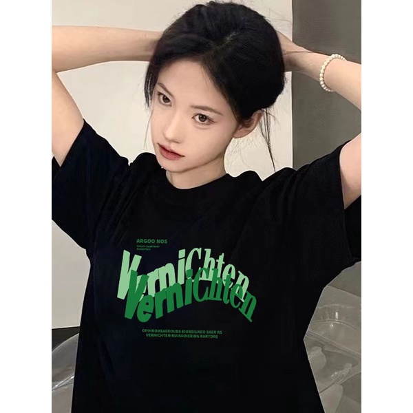 Áo Thun Tay Ngắn Bằng Lụa Lạnh Thoáng Khí Khô Nhanh In Họa Tiết Thời Trang Mùa Hè 2023 Dành Cho Bạn Nữ