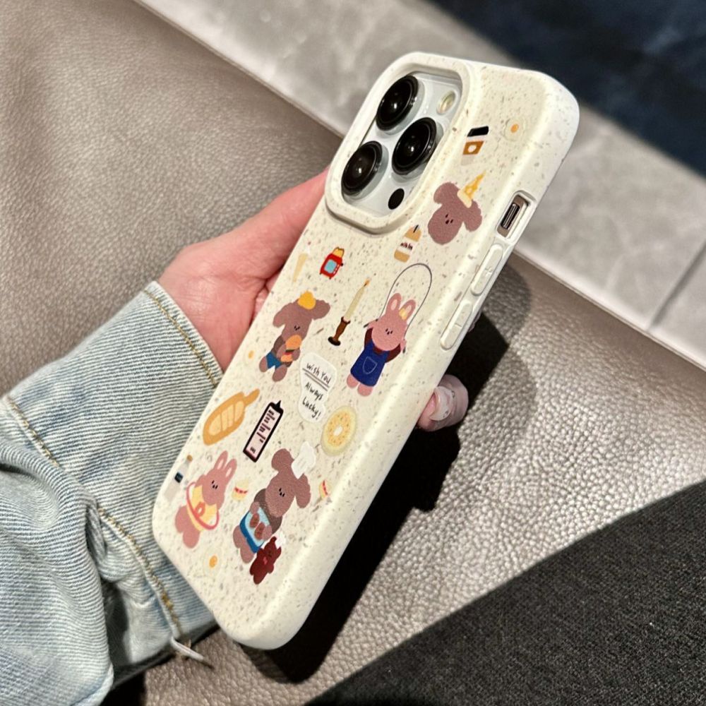 Ốp Điện Thoại TPU Mềm Chống Sốc In Hình Gấu Thỏ Hoạt Hình Hàn Quốc Cho IPhone 14 13 12 11 Pro Max X XR 8 7 Plus