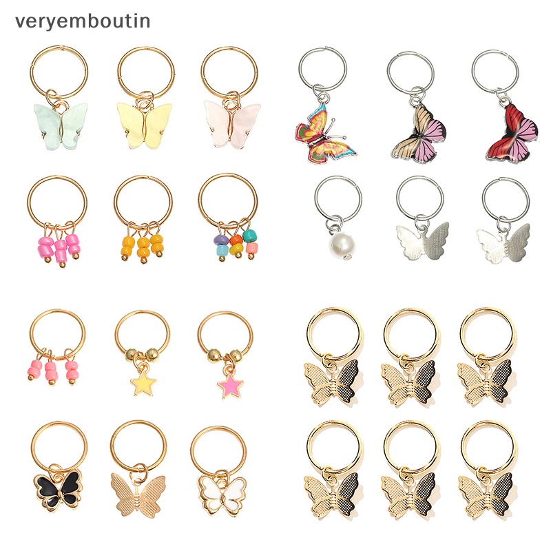 Set 6 Kẹp Tóc Hình Bướm / Ngôi Sao Bằng Kim Loại Phong Cách Phương Tây Dành Cho Nữ