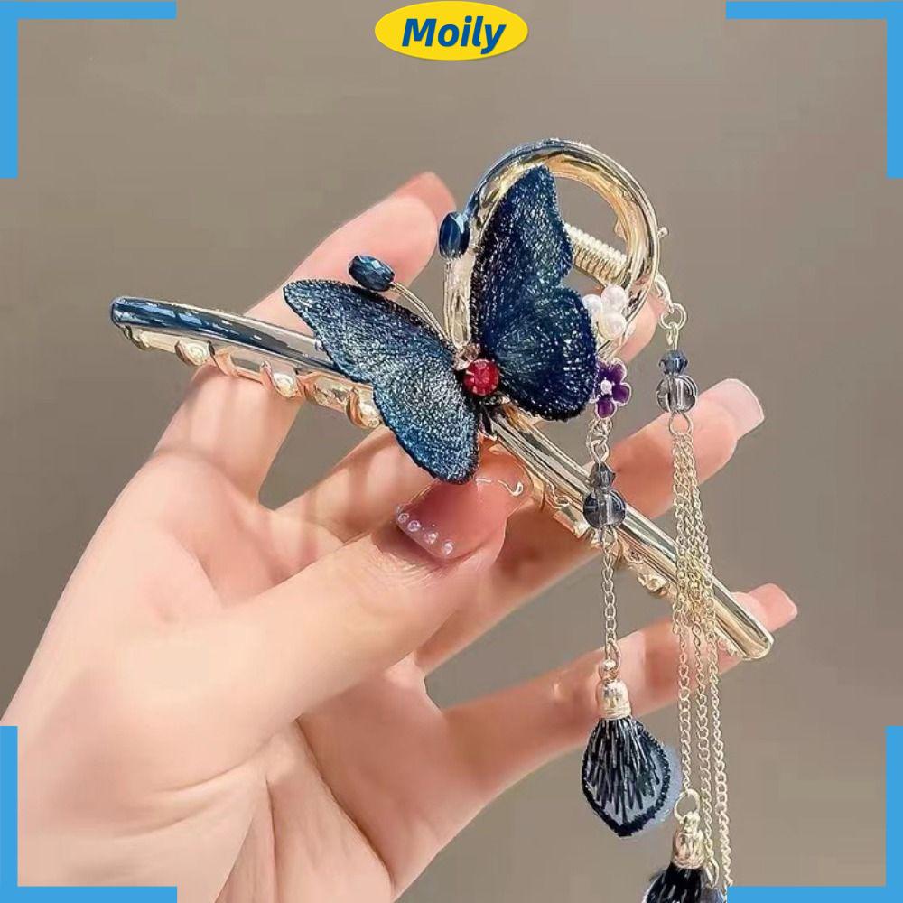 MOILYVN Kẹp Tóc Đuôi Ngựa Bằng Hợp Kim Phong Cách Vintage Thanh Lịch