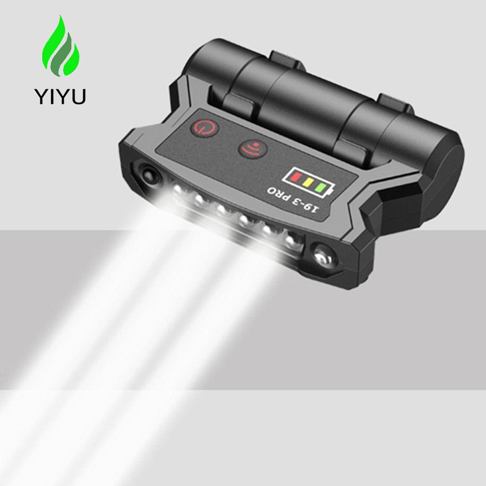YIYU Đèn LED Kẹp Mũ Lưỡi Trai Cảm Ứng Chống Nước
