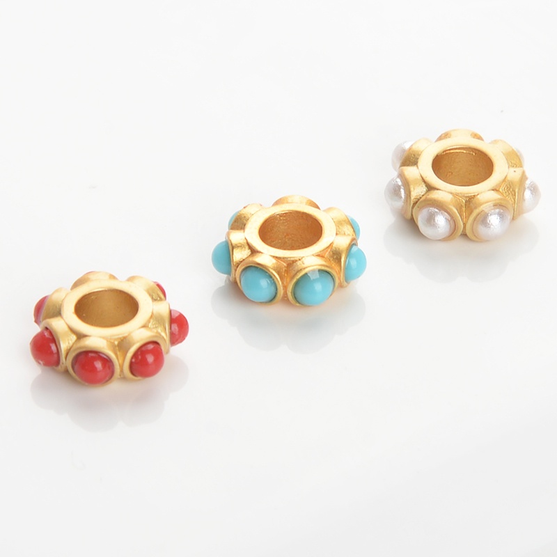 Hạt Xỏ Lỗ Lớn Họa Tiết Pharaoh Cổ Điển Làm Vòng Tay Handmade DIY