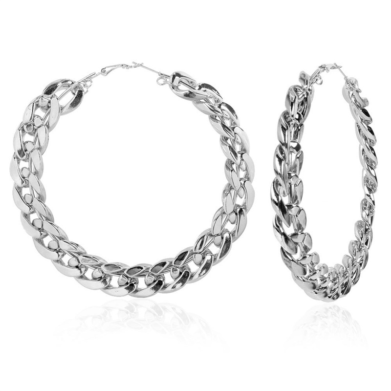 Bông Tai Kim Loại Hình Tròn Phong Cách Âu Mỹ Thời Trang Cho Nữ