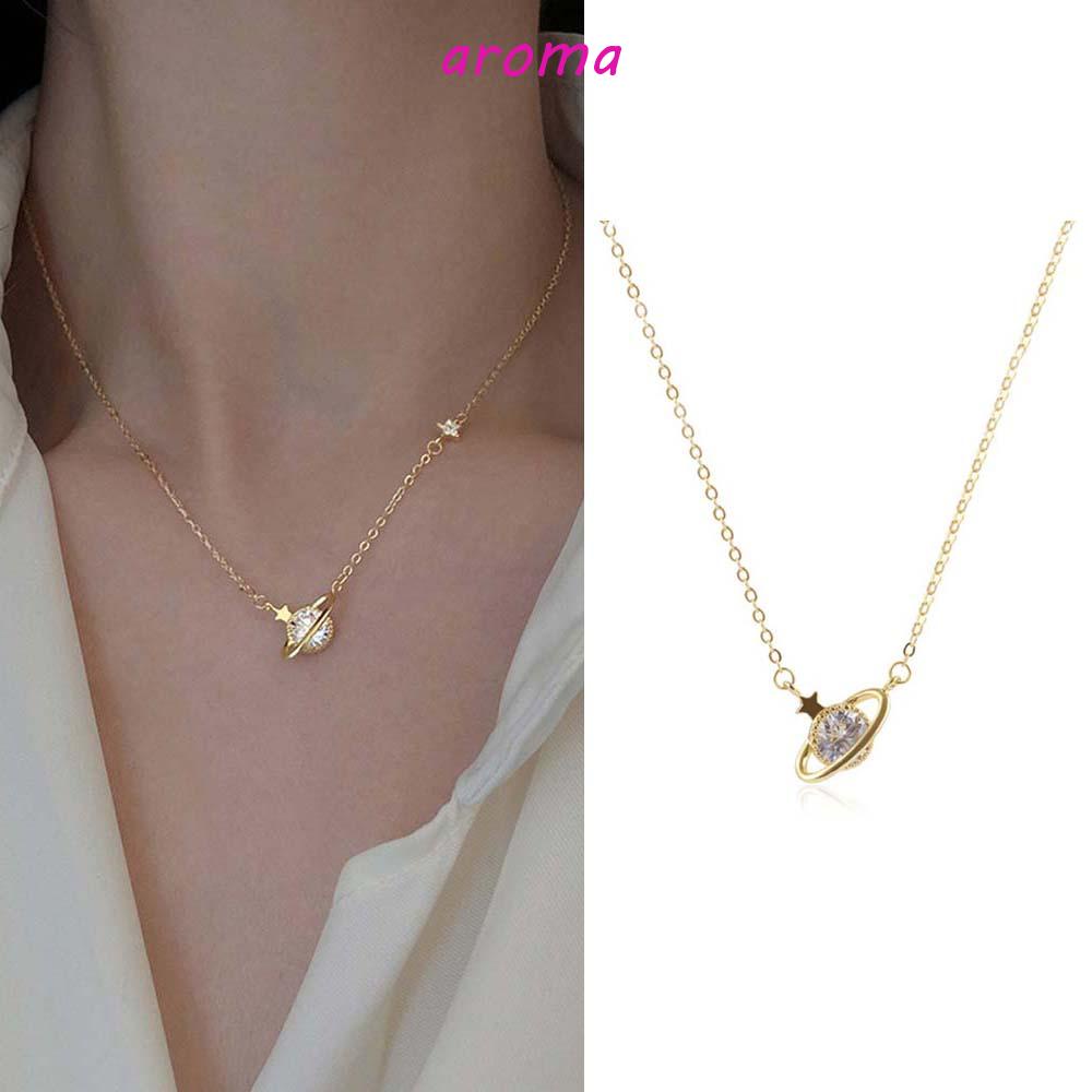 AROMA Vòng cổ Mặt Hình Hành Tinh Thời Trang Cho Nữ