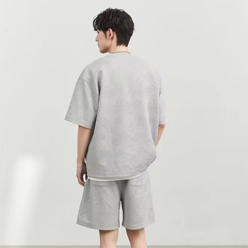 Áo Thun Thể Thao Tay Ngắn Vải Waffle Dáng Rộng Đa Năng Chất Lượng Cao Cho Nam