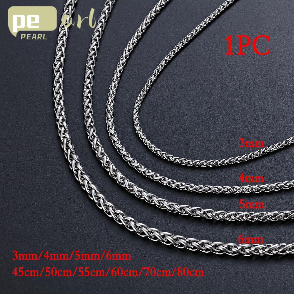 PEARLVN Dây Chuyền Mạ Bạc Nhiều Màu Sắc Kích Thước 3 / 4 / 5 / 6MM