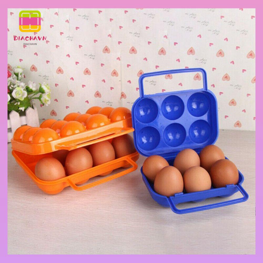 DIACHAVN Hộp Đựng Trứng 6 / 12 Ngăn Siêu Bền Tiện Dụng Mang Theo Du Lịch Cắm Trại
