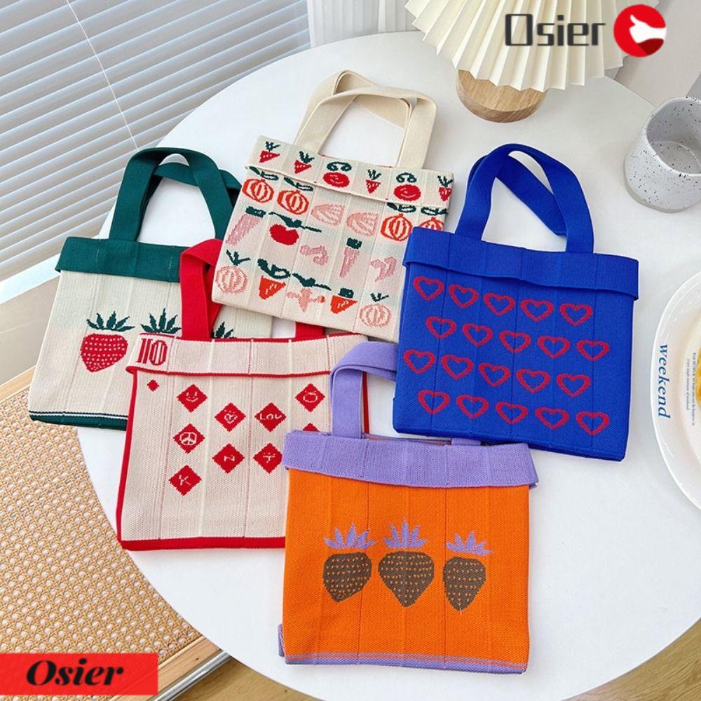 OSIER1 Túi Đeo Chéo Đan Len Đựng Điện Thoại Thời Trang Cho Nữ