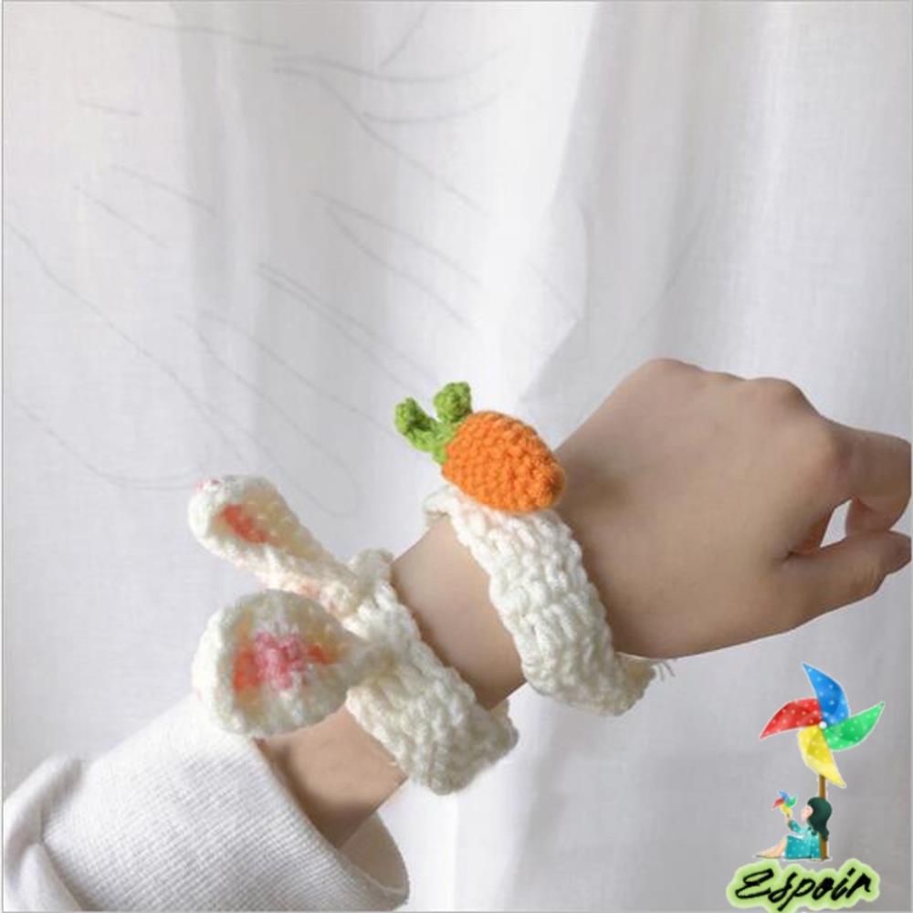 ESPO Vòng Tay Dây Bện Mặt Hình Cà Rốt Dễ Thương Sáng Tạo Cho Bé Gái