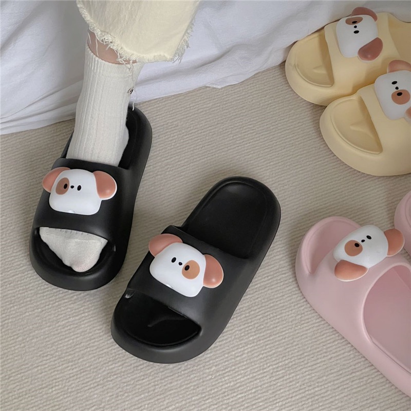Đáy dày chống trơn trượt dép chó dễ thương bánh mì dép sandal nữ AA6467