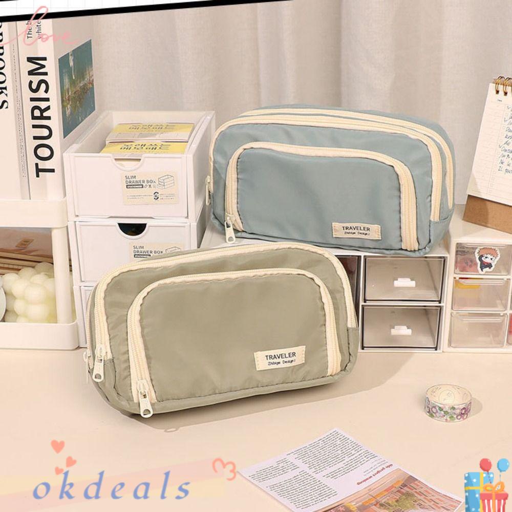 OKDEALS Túi Đựng Bút Cỡ Lớn Phong Cách Hàn Quốc Ốp