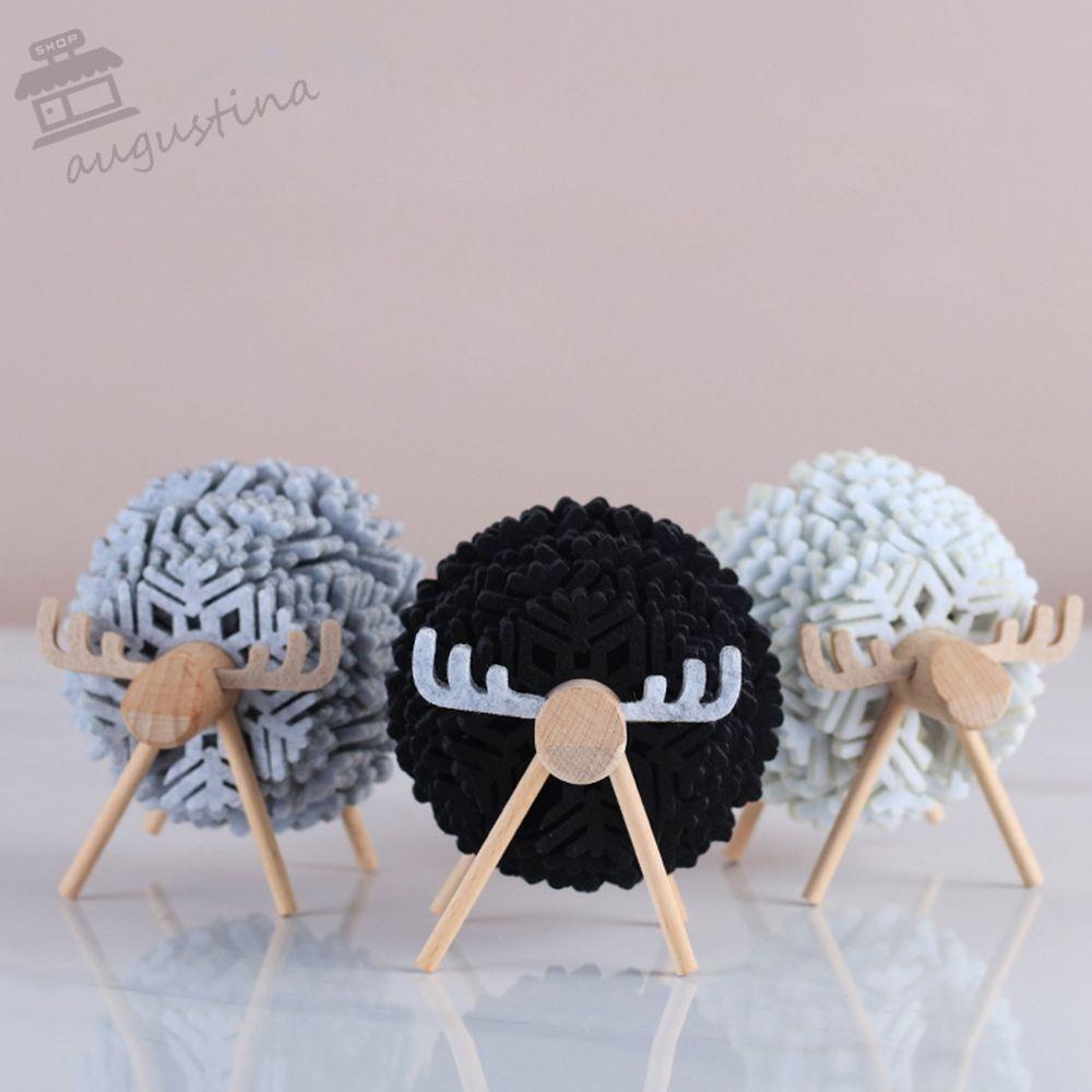 AUGUSTINA Đế Lót Ly Hình Chú Cừu Bằng Gỗ Kèm Giá Đỡ Bằng Gỗ Độc Đáo Trang Trí Bàn Ăn