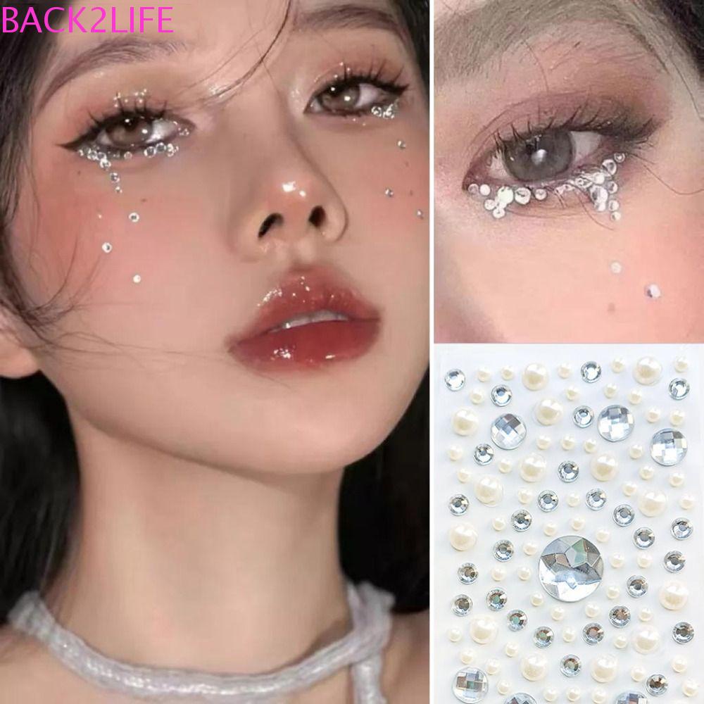 BACK2LIFE Miếng Dán Trang Trí Móng Tay / Mắt Họa Tiết Đá Hoa Cương 3D Tạm Thời
