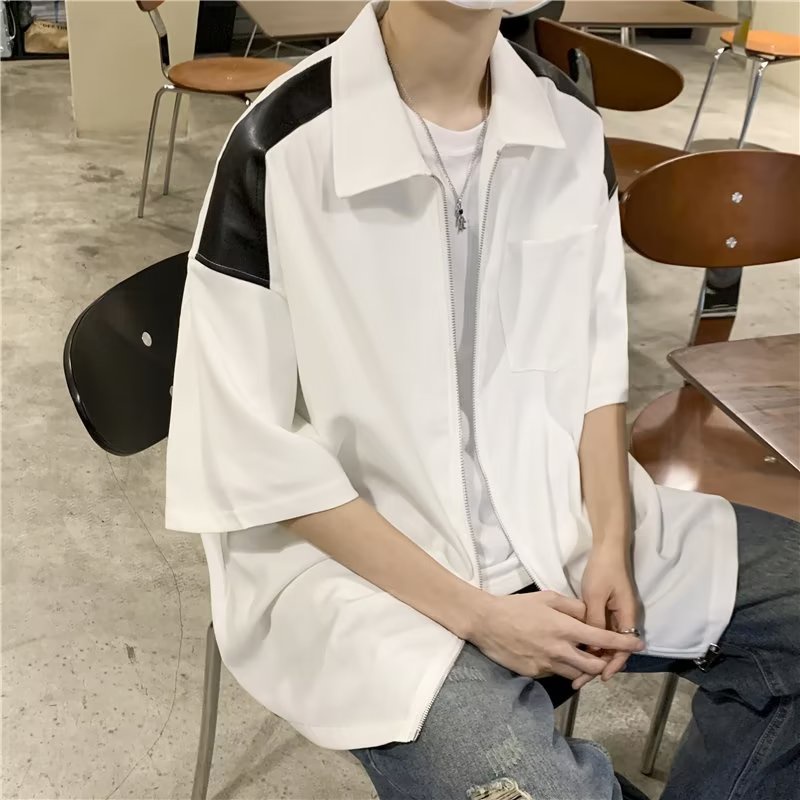 Áo Sơ Mi Tay Lửng Giả Hai Lớp Màu Sắc Thời Trang Dành Cho Nam