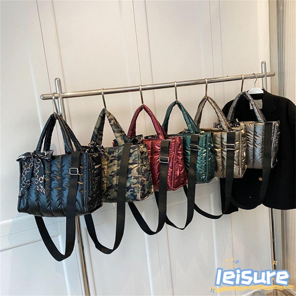 LEISURE Túi Đeo Chéo Vai Sức Chứa Lớn Bằng Vải Cotton Và Dây Ruy Băng Thời Trang Thanh Lịch Dành Cho Nữ