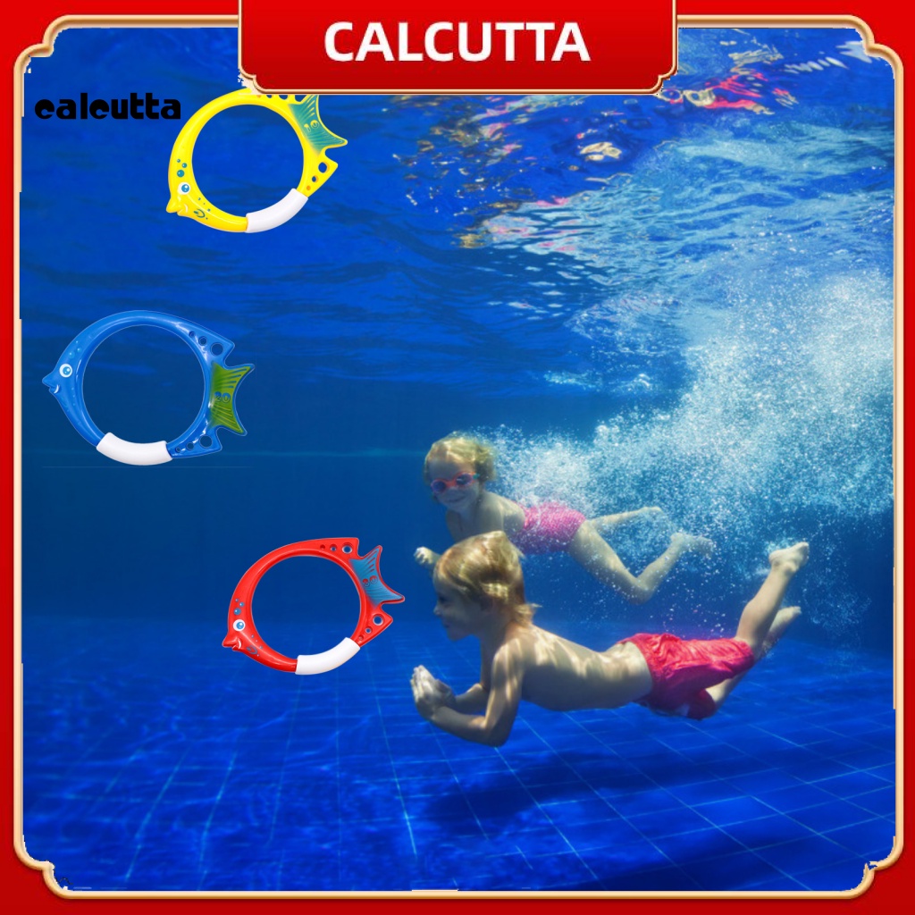Set 3 Vòng Nhẫn Nhựa Hình Cá Hoạt Hình An Toàn Cho Bé Tập Bơi