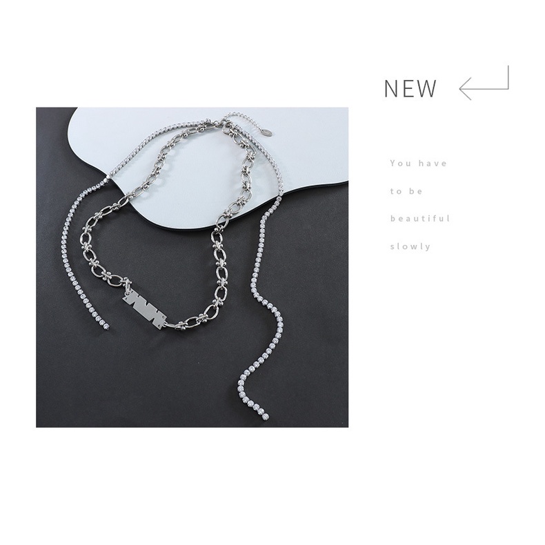 Vòng cổ Mặt Nhẫn Thiết Kế Hình Học Phong Cách Hip Hop Âu Mỹ Thời Trang Cho Nữ