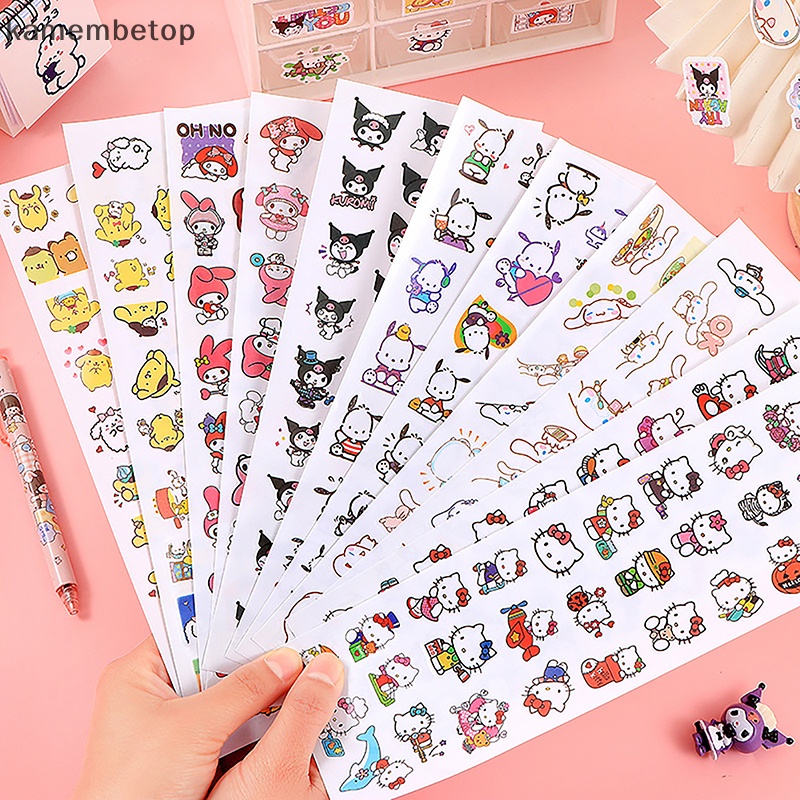Bộ 4 Miếng Dán Trang Trí Sổ Tay Hình Anime Kulomi Pacha Dog HelloKitty Tamagwei Dễ Thương