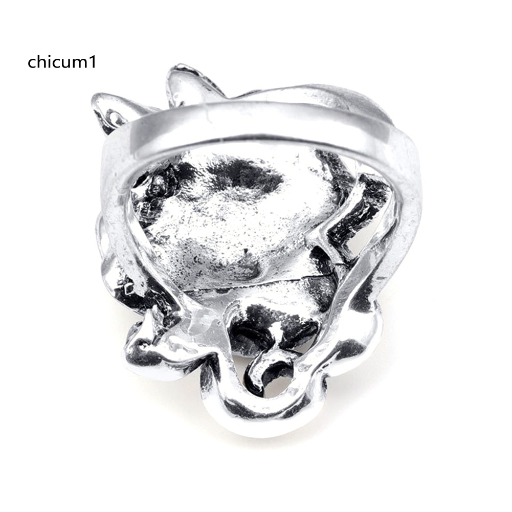 Nhẫn Hợp Kim Hình Hoa Hồng Đính Đá Phong Cách Vintage Cho Nữ