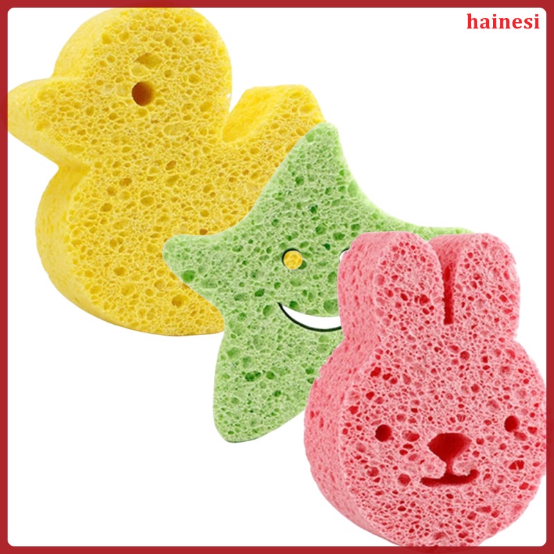 Set 3 Miếng Bọt Biển Tắm Em Bé Hình Ngôi Sao Hoạt Hình