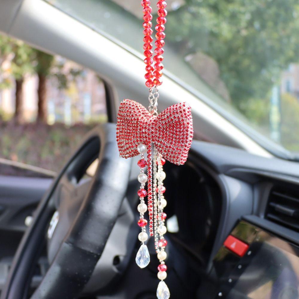 Suyo Phụ Kiện Dây Tua Rua Đính Đá Lấp Lánh Treo Trang Trí Gương Chiếu Hậu Xe Hơi
