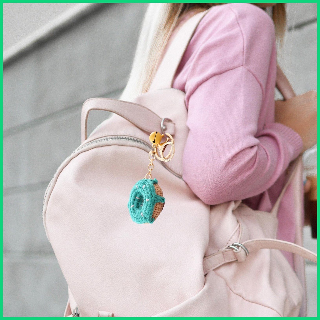 Móc Khóa Hình Bánh Donut Bằng Len Dễ Thương Cho Bé