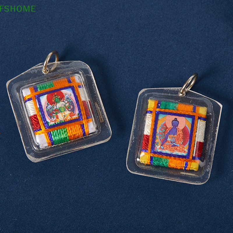 Fshome Móc Khóa Nhỏ Màu Xanh Lá Tây Tạng Tangka Buddhism Fengshui