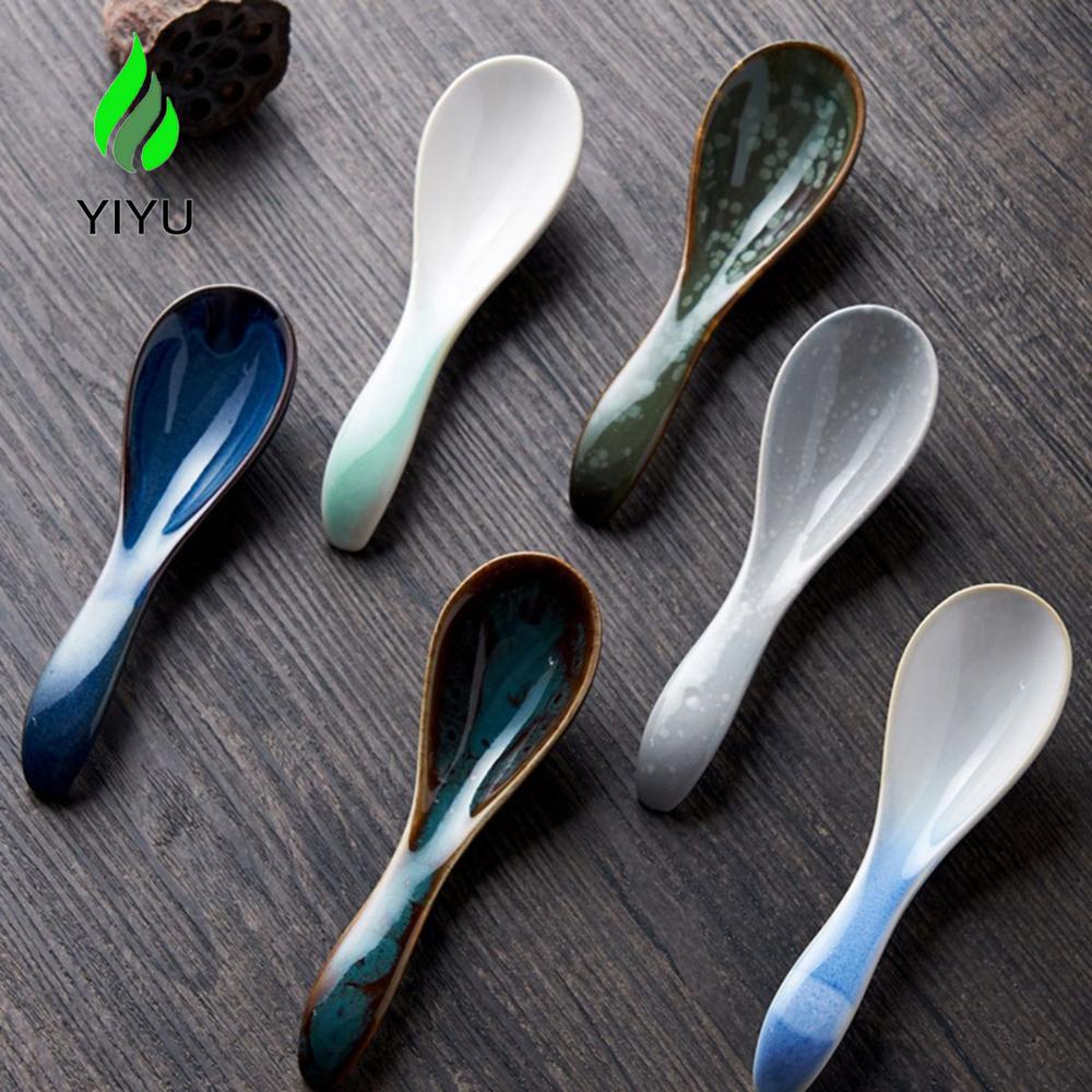 YIYU Muỗng Ăn Súp Bằng Sứ Phong Cách Nhật Bản