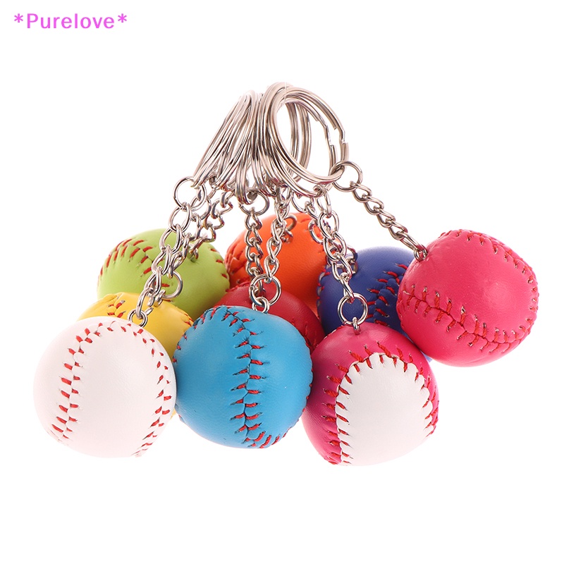 Purelove &gt; Móc Khóa Xe Hơi / Ba Lô / Túi Xách Hình Quả Bóng Chày Thời Trang Cá Tính Thích Hợp Làm Quà Tặng