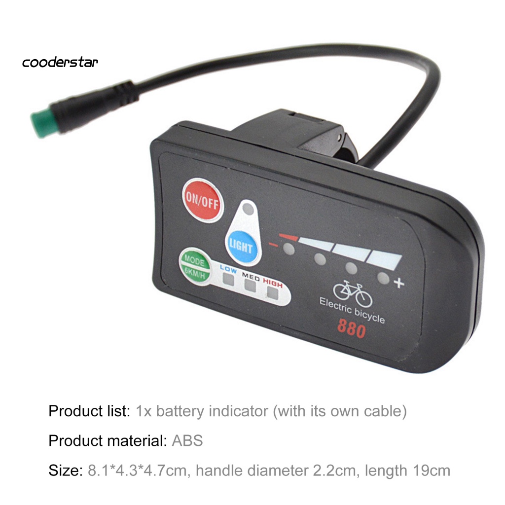 Bảng Điều Khiển Xe Đạp Điện Chống Ăn Mòn 36V 48V LED 880