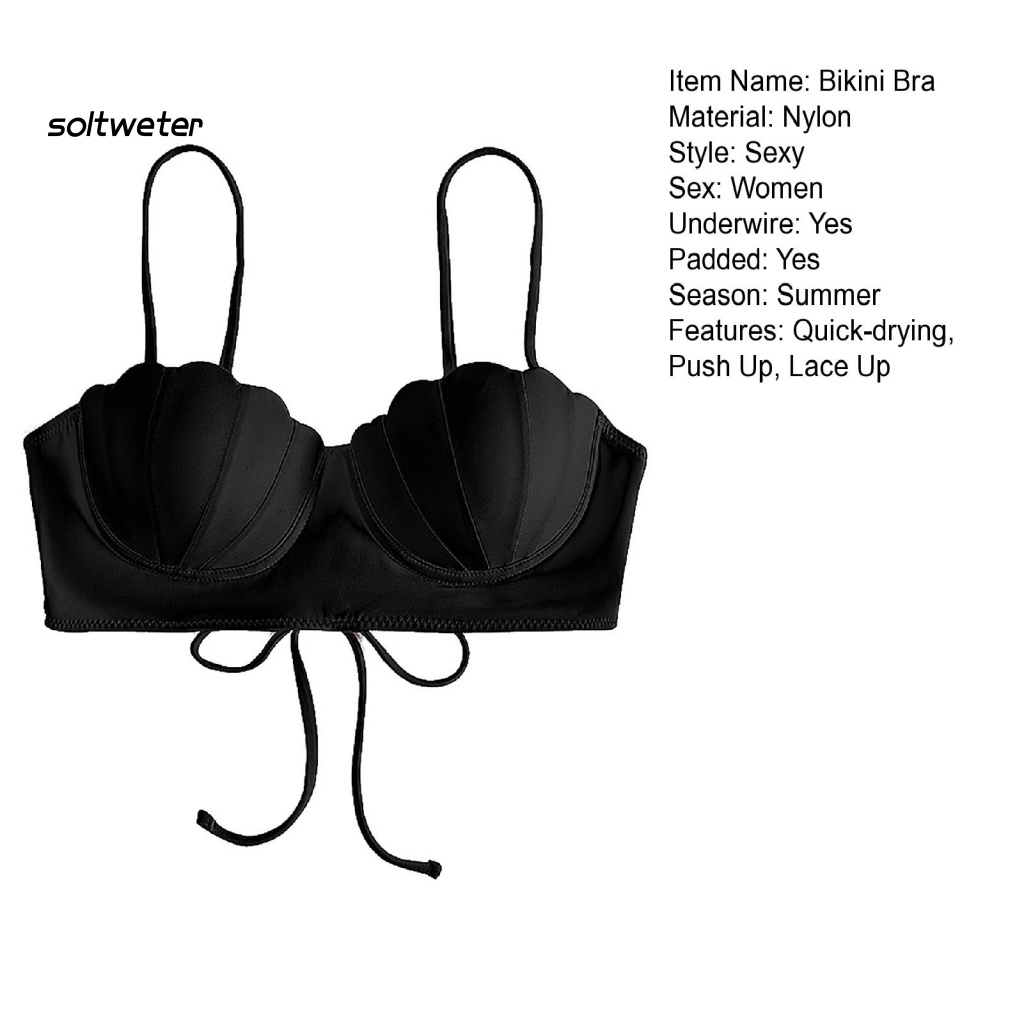 Áo Bơi Hai Dây Có Mút Nâng Ngực Màu Sắc Đơn Giản Cho Nữ