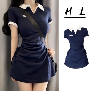 𝐘𝐮𝐬𝐡𝐨𝐩 Váy Polo Phong Cách Mới 2023 Mới Khí Chất Gấp Nếp Thắt Lưng Chít Eo Tôn Dáng Dành Cho Bạn Gái