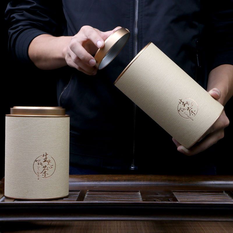 [Lon kín] Lon bảo quản Lon trà Lon giấy Trà đen đa năng Trà xanh Xi lanh kín Lon rỗng Bao bì trà Hộp