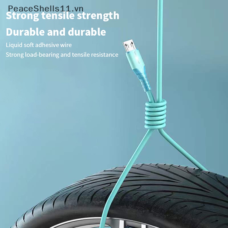 Cáp Sạc Nhanh USB 3A Có Đèn LED Chất Lượng Cao Cho Điện Thoại