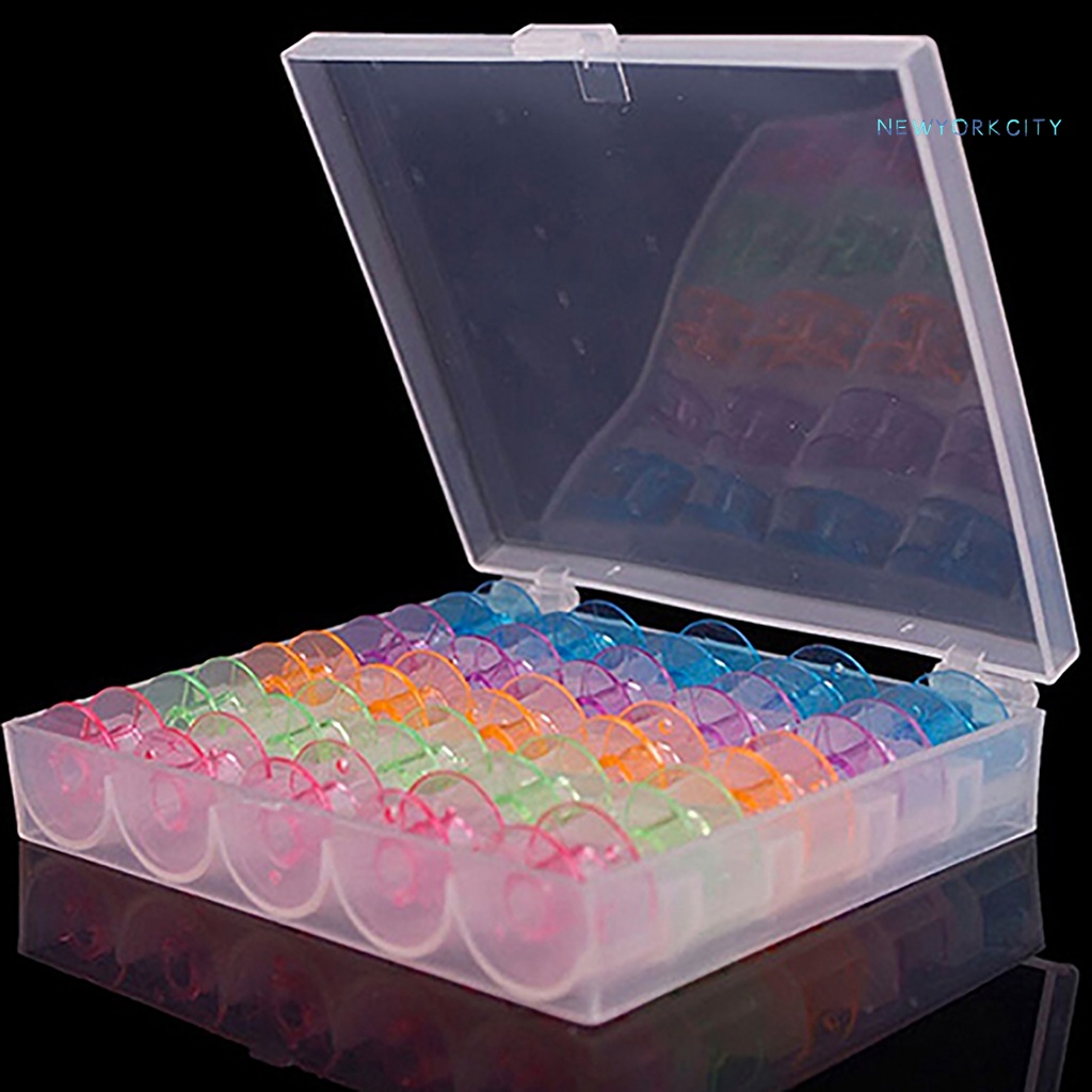 Hộp 25 Suốt Chỉ Bằng Nhựa Nhiều Màu Sắc