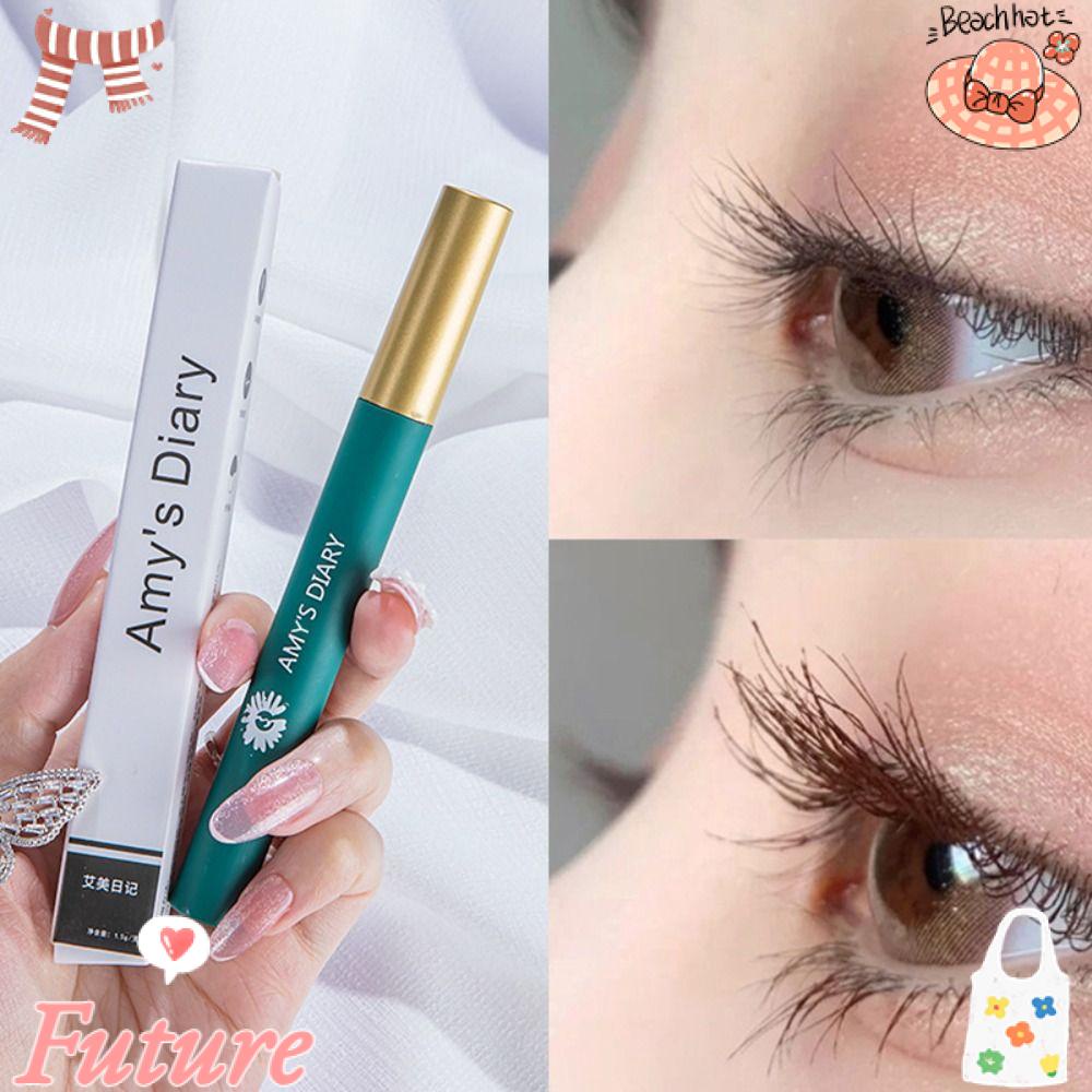 FUTURE Mascara Đầu Cọ Nhỏ Màu Đen Lâu Trôi Chống Thấm Nước Chuốt Dài Mi Siêu Mảnh Cho Nữ